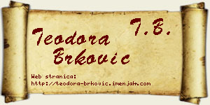 Teodora Brković vizit kartica